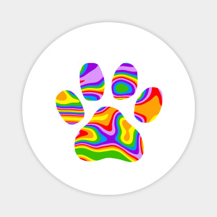 RAINBOW Puppy Paw Print Magnet